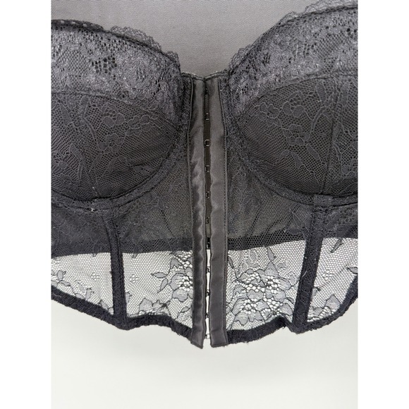 Sincerely Jules Lace Mesh Corset Top Long Sleeve Hook Eye Crop Large Festival - Picture 3 of 10